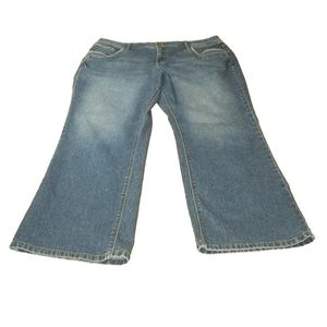 Cato Premuin Baggy Jeans Blue Stretch Denim Wide Leg Relaxed Fit Woman Plus 22W